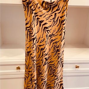 Madewell Animal print silk slip skirt